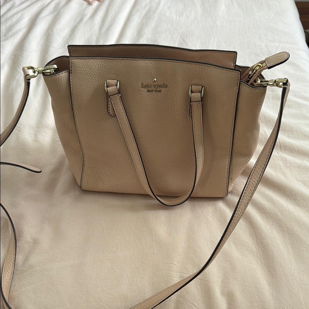 Kate Spade Light Pink/Beige Leather Tote Bag